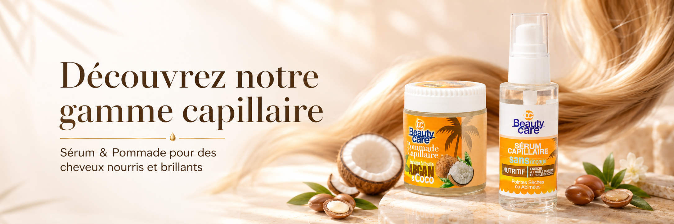 Gamme capillaire Beauty Care argan et coco